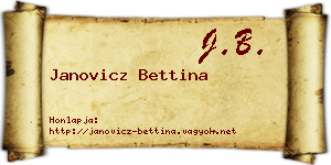 Janovicz Bettina névjegykártya